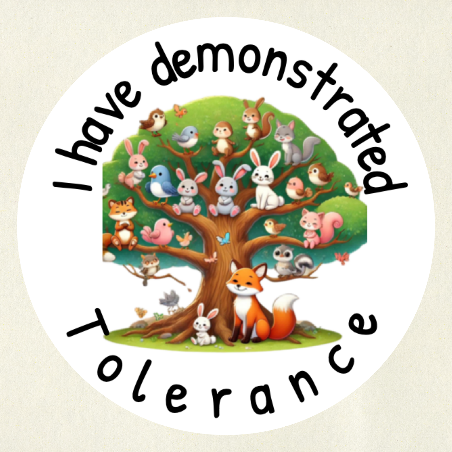 Tolerance Core Value Sticker - Reward Tolerance | Motivational Stickers for Teachers | 35 Stickers Per Sheet