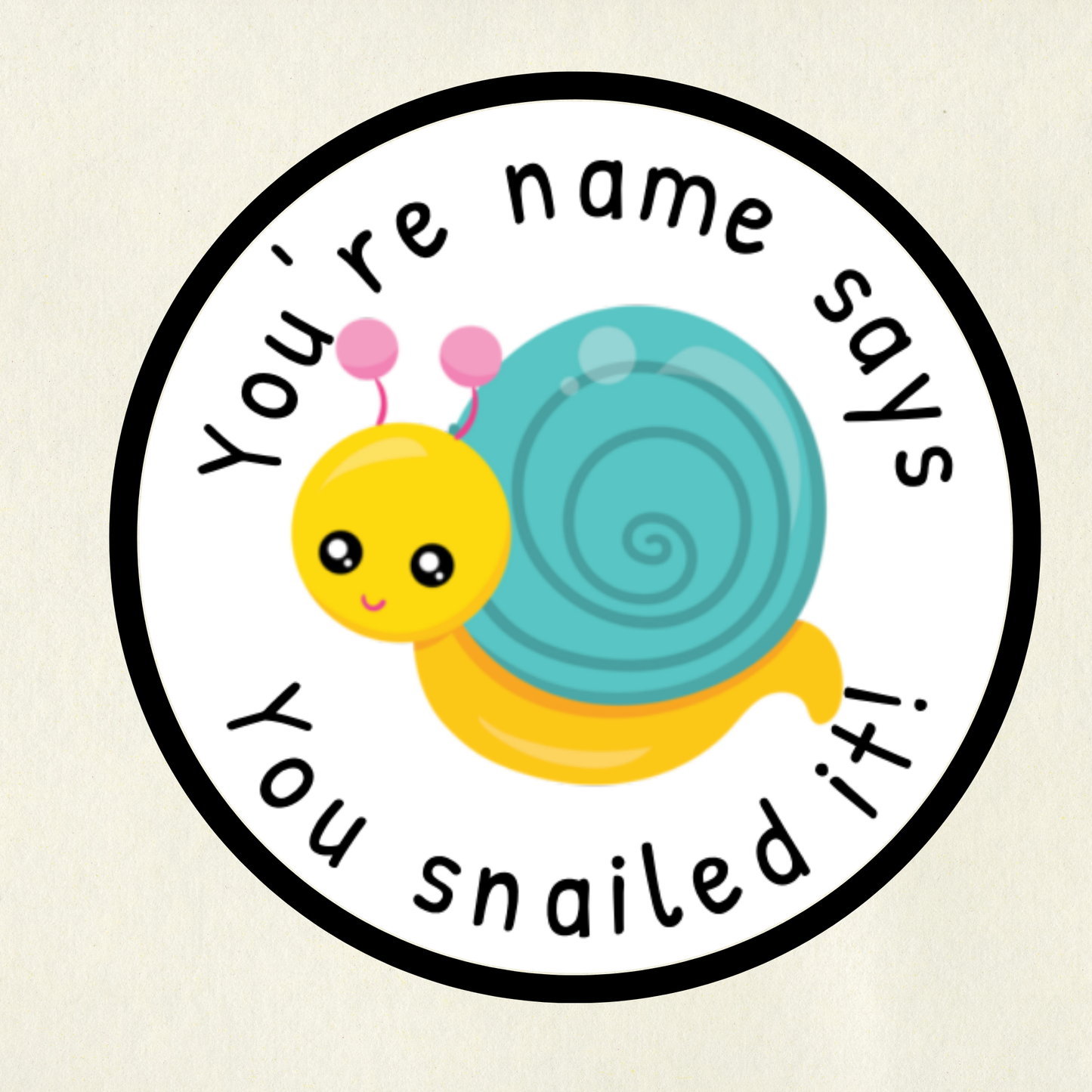 Personalised Snail Pun Reward Stickers | 6 Colours & 10 Scents | Smelly Stickers