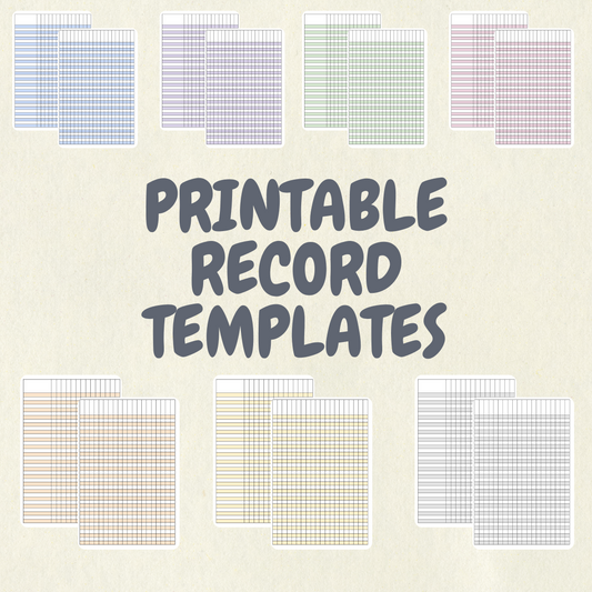 Printable Record Templates for Teachers | 7 Colours | Editable Digital Download