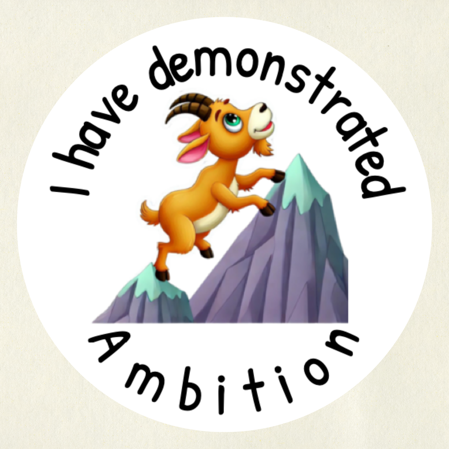 Ambition Core Value Sticker - Reward Ambition | Motivational Stickers for Teachers | 35 Stickers Per Sheet