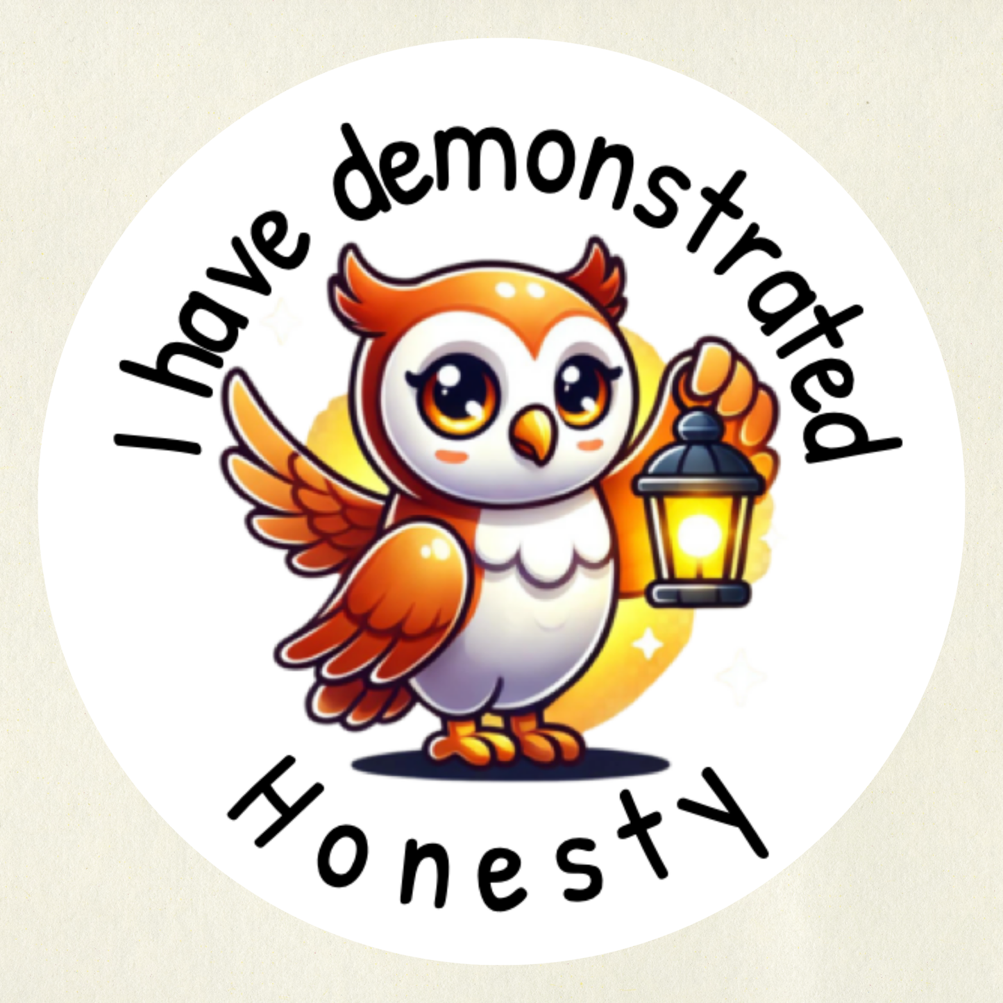 Honesty Core Value Sticker - Reward Honesty | Motivational Stickers for Teachers | 35 Stickers Per Sheet