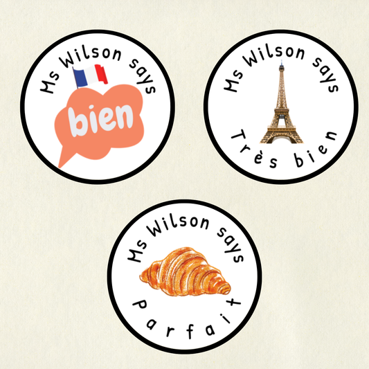 Personalised French Language Reward Stickers | 6 Colours & 10 Scents | Smelly Stickers