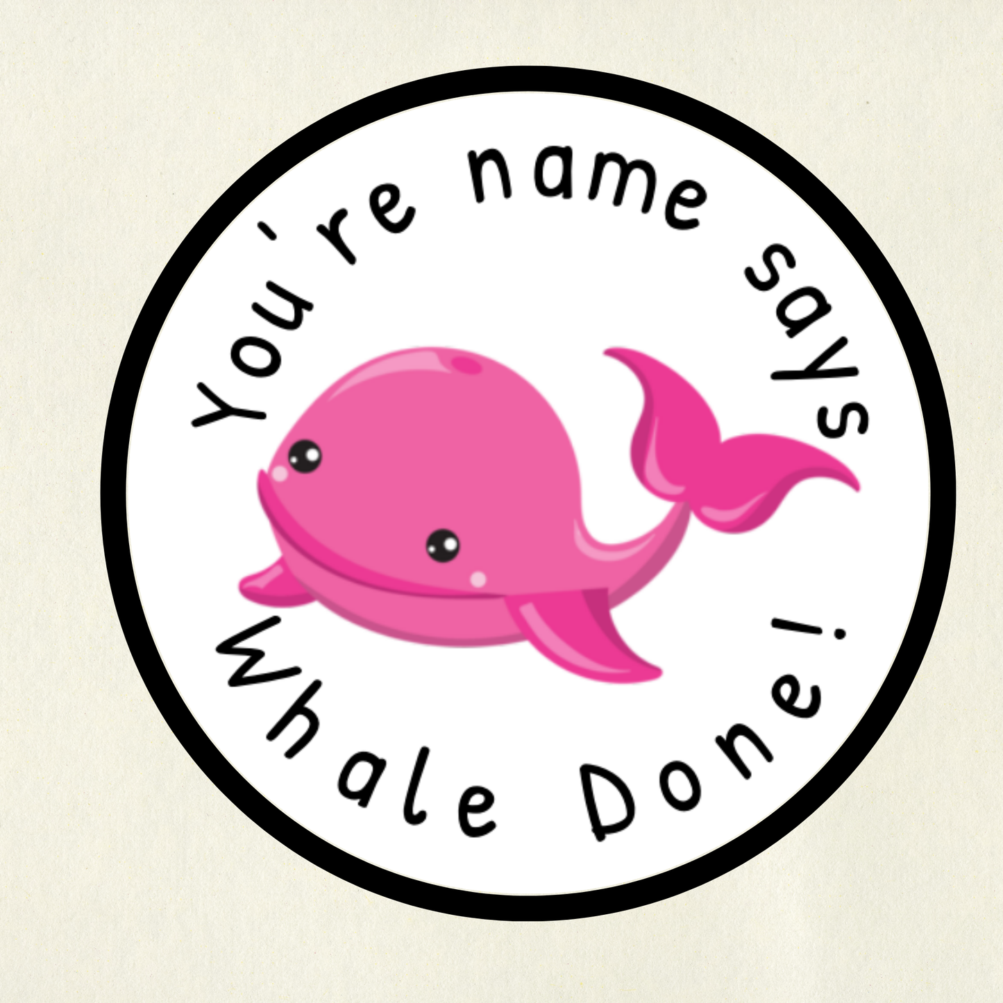 Personalised Whale Pun Reward Stickers | 6 Colours & 10 Scents | Smelly Stickers