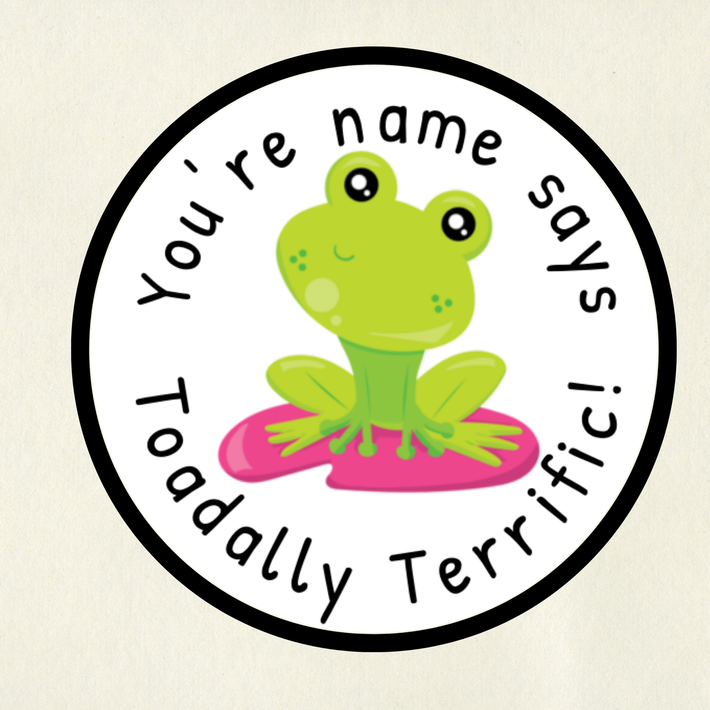 Personalised Toad/Frog Pun Reward Stickers | 6 Colours & 10 Scents | Smelly Stickers