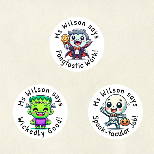 Personalised Halloween Reward Stickers (Set 1) | 6 Colours & 10 Scents | Smelly Stickers