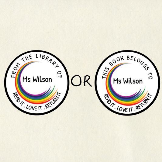 Personalised Rainbow Book Labels (Set 2) | From the Library of & This Book Belongs to