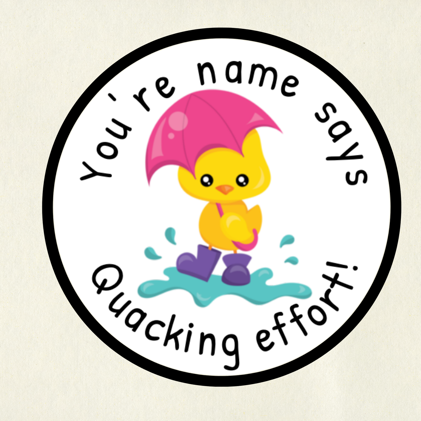 Personalised Duck Pun Reward Stickers | 6 Colours & 10 Scents | Smelly Stickers