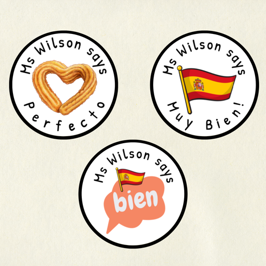 Personalised Spanish Language Reward Stickers | 6 Colours & 10 Scents | Smelly Stickers