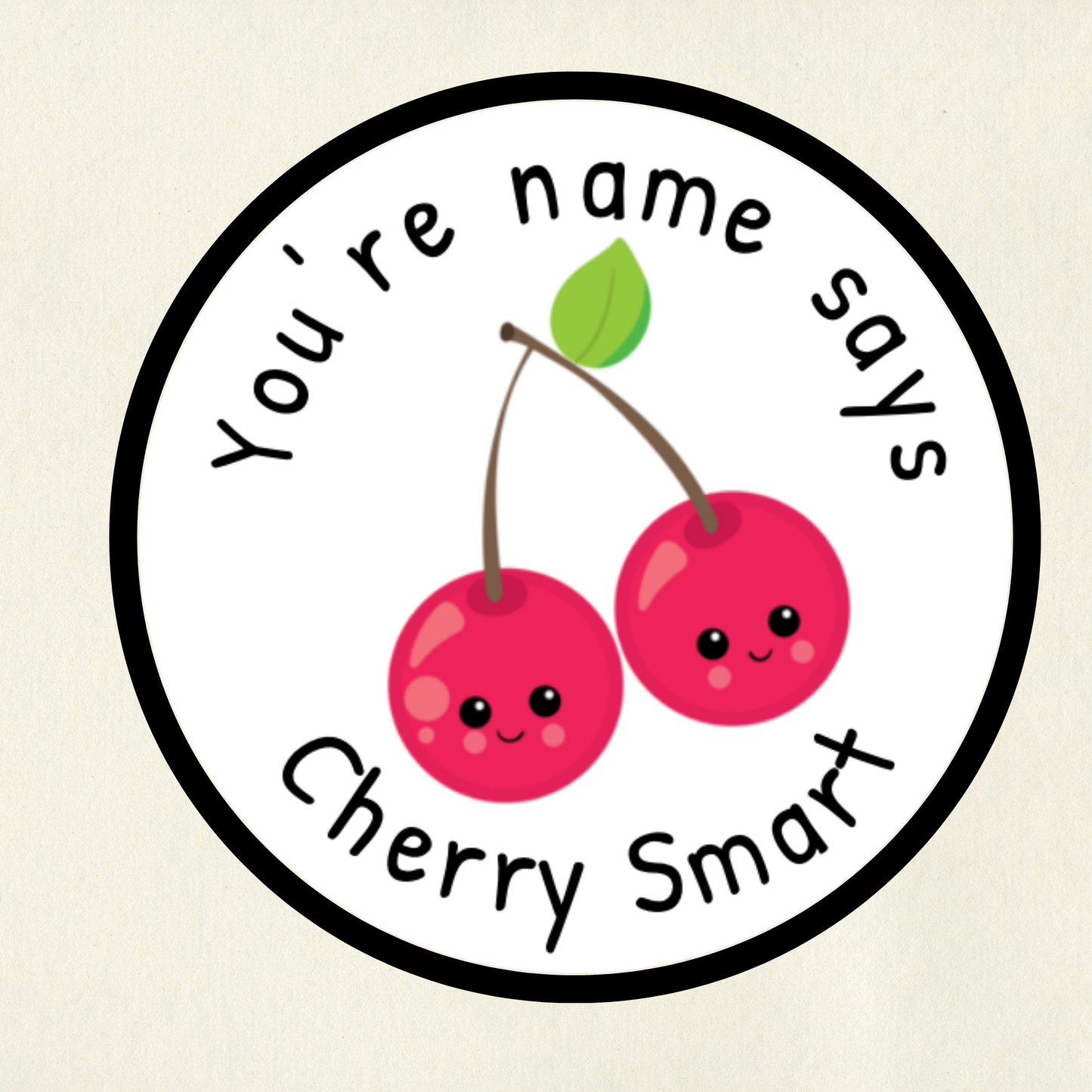 Personalised Cherry Pun Reward Stickers | 6 Colours & 10 Scents | Smelly Stickers