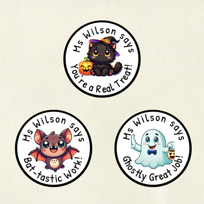 Personalised Halloween Reward Stickers (Set 2) | 6 Colours & 10 Scents | Smelly Stickers