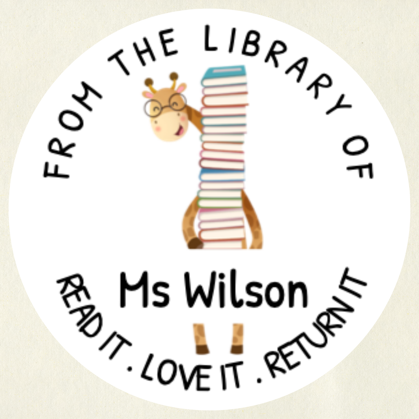 Animal Personalised Book Labels | Custom Library Stickers | 35 Stickers per Sheet