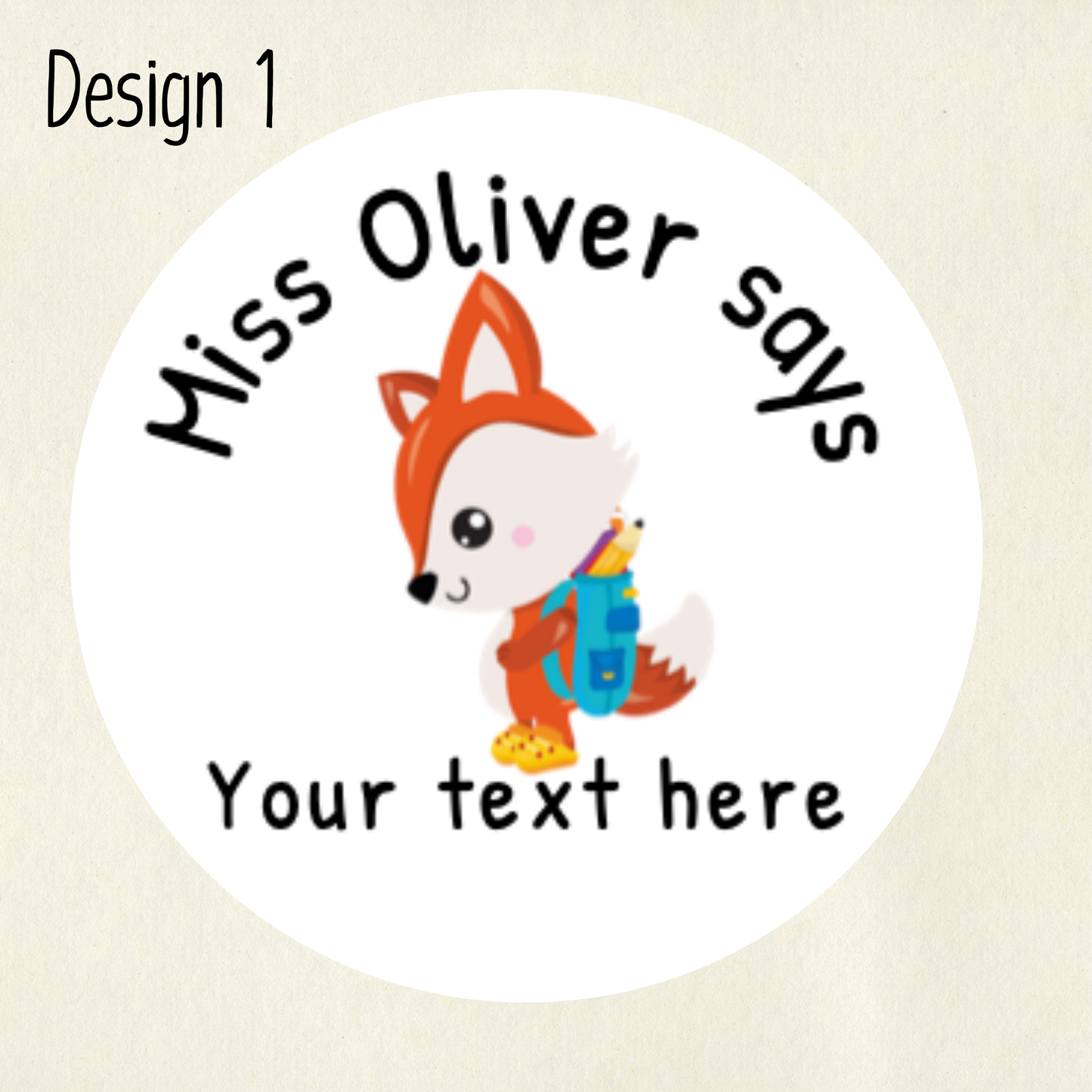 Personalised Marking Fox Stickers | 6 Colours & 10 Scents | Smelly Stickers