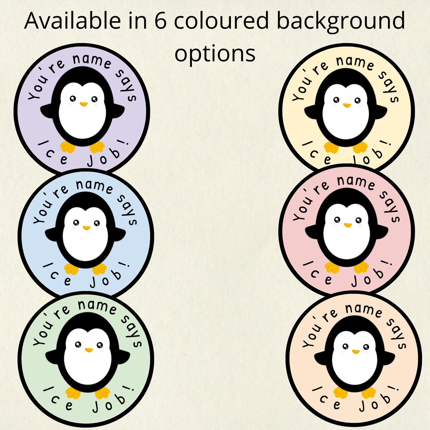 Personalised Penguin Pun Reward Stickers | 6 Colours & 10 Scents | Smelly Stickers