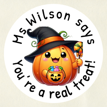 Personalised Halloween Pumpkin Reward Stickers (Set 1) | 6 Colours & 10 Scents | Smelly Stickers