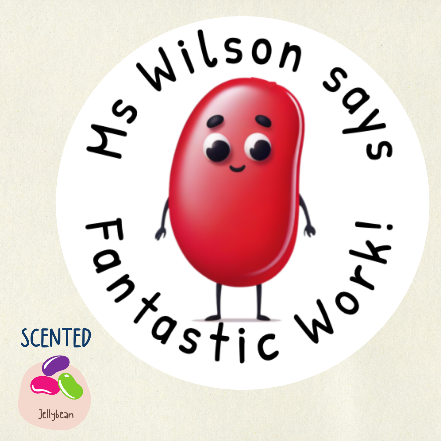 Personalised Jelly Bean Scented Reward Stickers | 6 Colours | Smelly Stickers