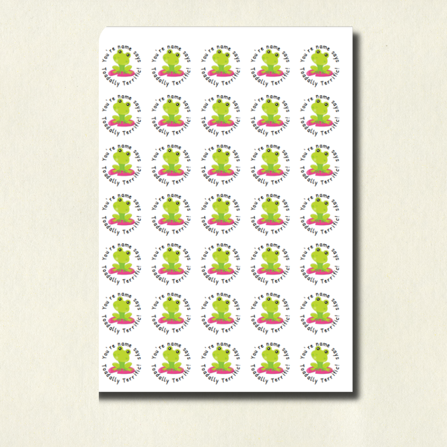 Personalised Toad/Frog Pun Reward Stickers | 6 Colours & 10 Scents | Smelly Stickers