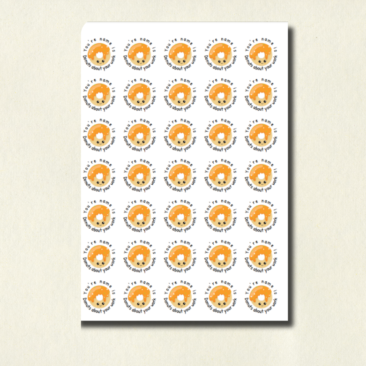 Personalised Donut Pun Reward Stickers | 6 Colours & 10 Scents | Smelly Stickers