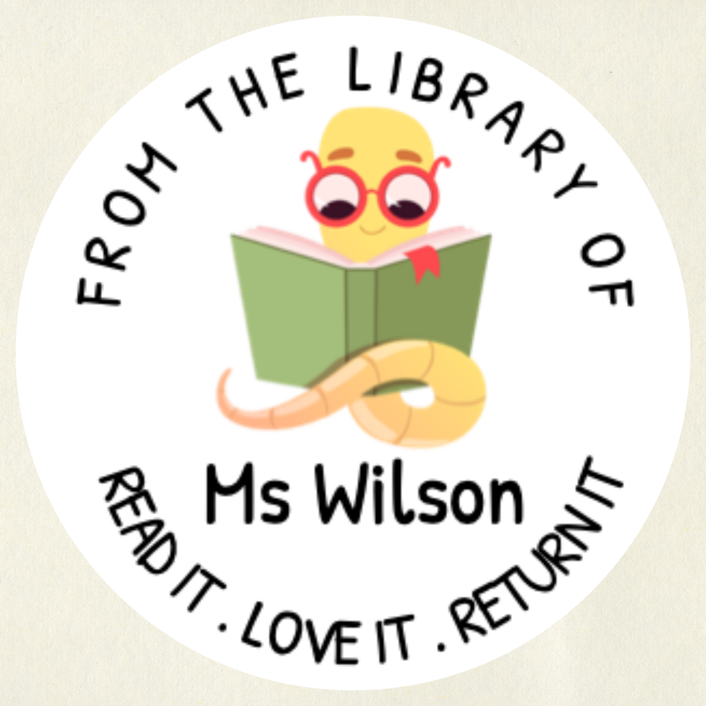 Animal Personalised Book Labels | Custom Library Stickers | 35 Stickers per Sheet