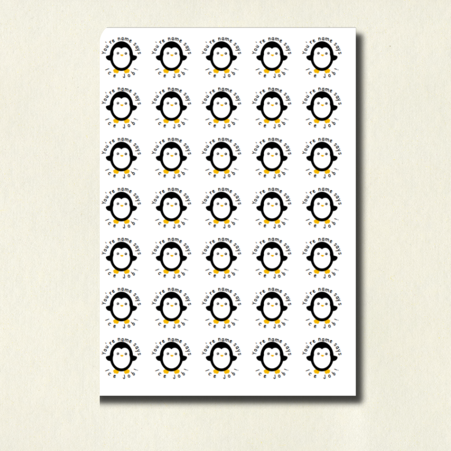 Personalised Penguin Pun Reward Stickers | 6 Colours & 10 Scents | Smelly Stickers