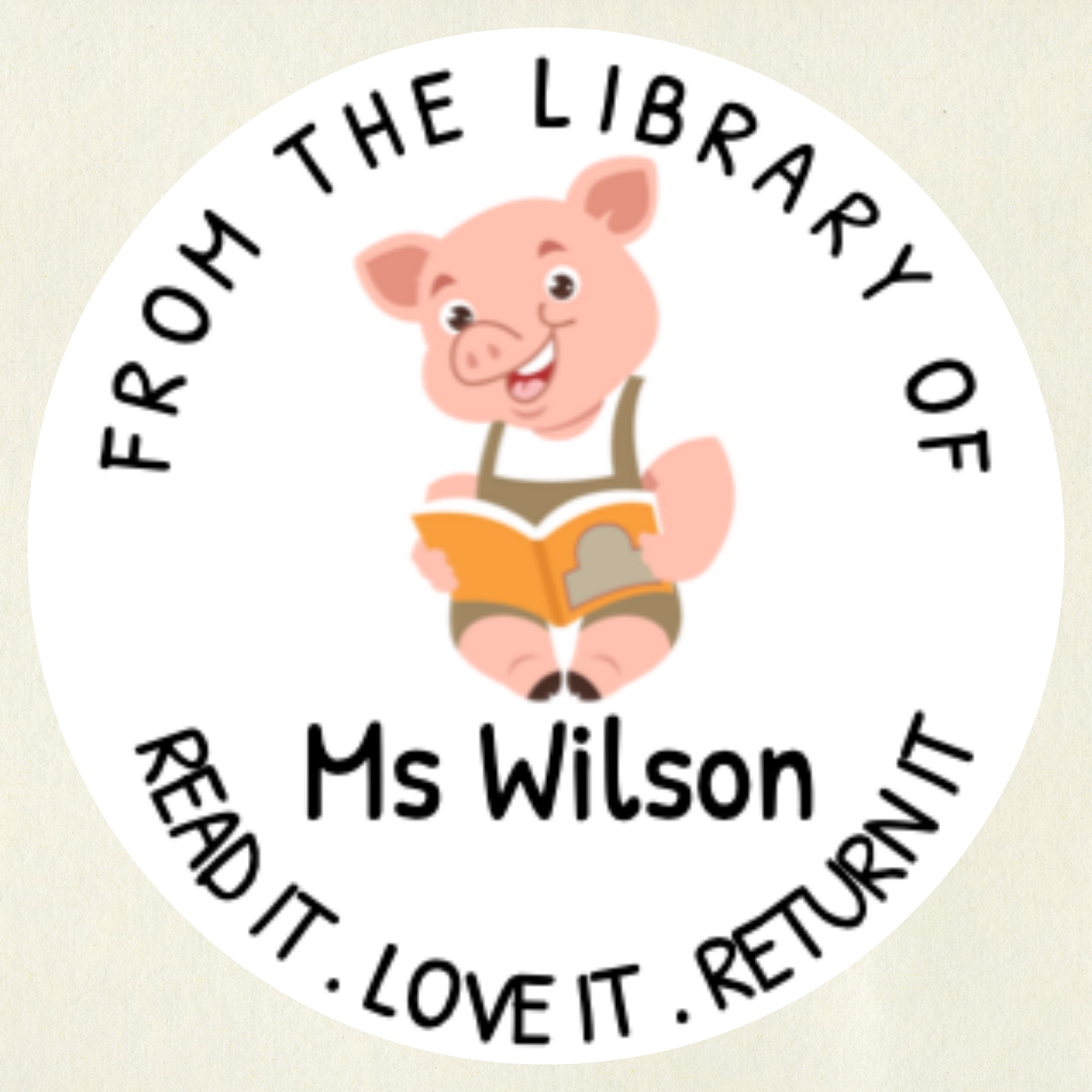 Animal Personalised Book Labels | Custom Library Stickers | 35 Stickers per Sheet