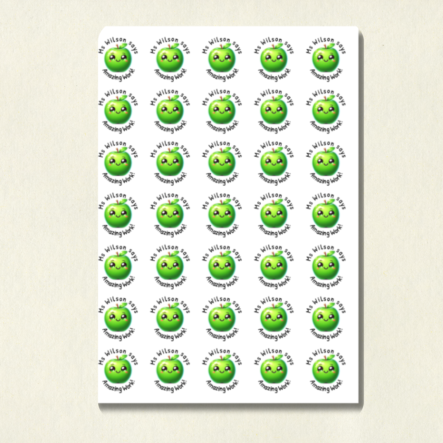 Personalised Green Apple Scented Reward Stickers | 6 Colours | Smelly Stickers