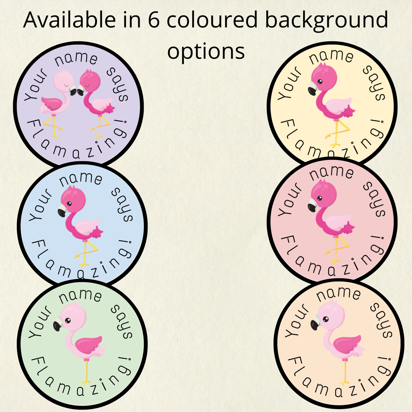 Personalised Flamingo Pun Reward Stickers | 6 Colours & 10 Scents | Smelly Stickers