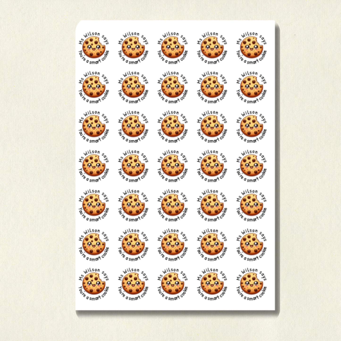 Personalised Chocolate Chip Cookie Scented Reward Stickers | 6 Colours | Smelly Stickers