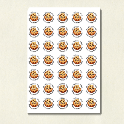 Personalised Chocolate Chip Cookie Scented Reward Stickers | 6 Colours | Smelly Stickers