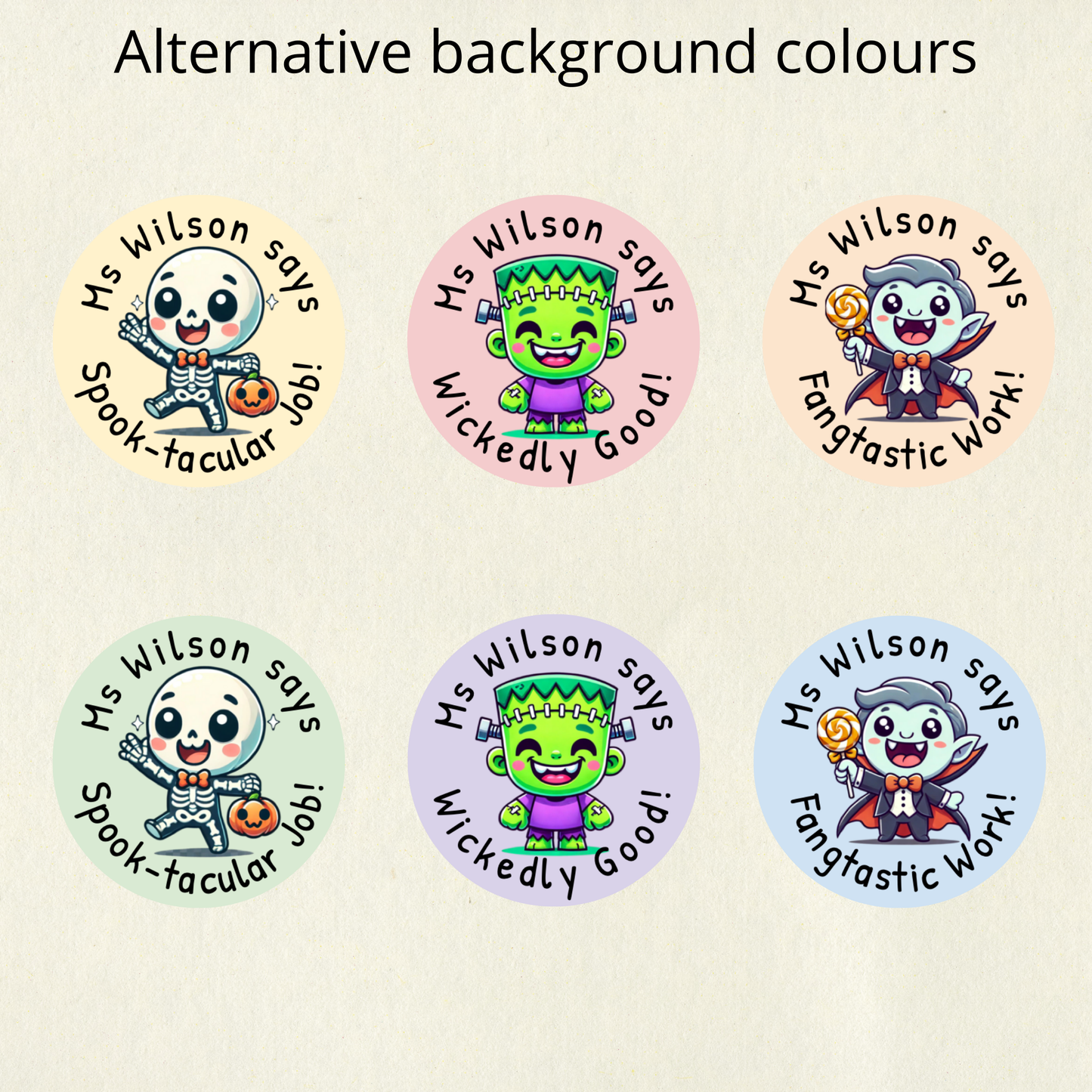 Personalised Halloween Reward Stickers (Set 1) | 6 Colours & 10 Scents | Smelly Stickers