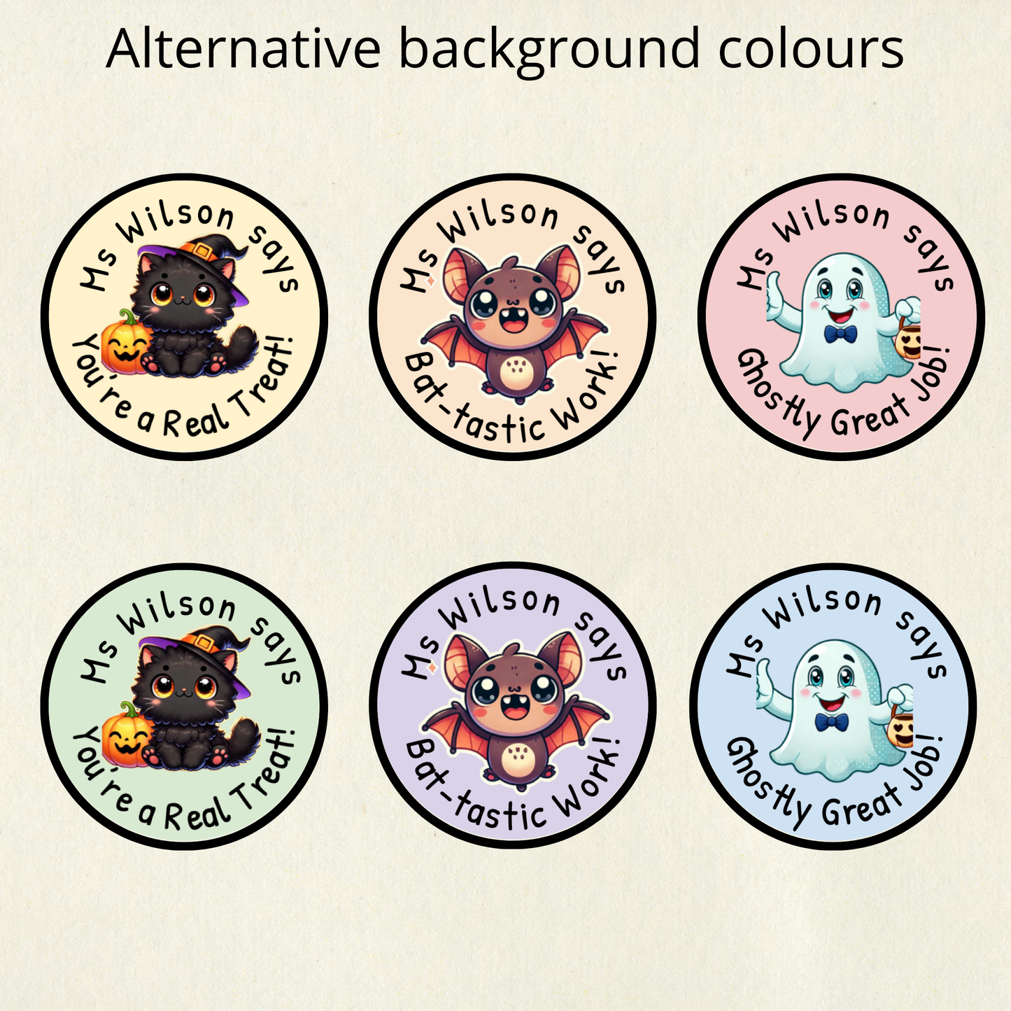 Personalised Halloween Reward Stickers (Set 2) | 6 Colours & 10 Scents | Smelly Stickers