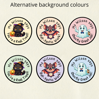 Personalised Halloween Reward Stickers (Set 2) | 6 Colours & 10 Scents | Smelly Stickers