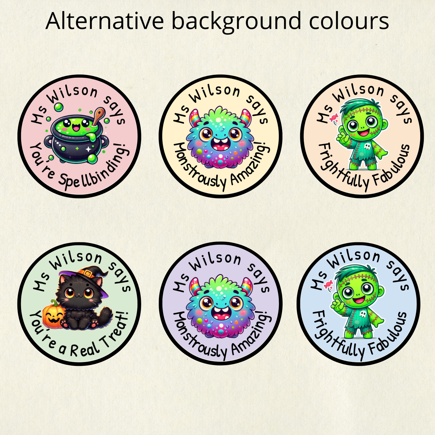 Personalised Halloween Reward Stickers (Set 3) | 6 Colours & 10 Scents | Smelly Stickers