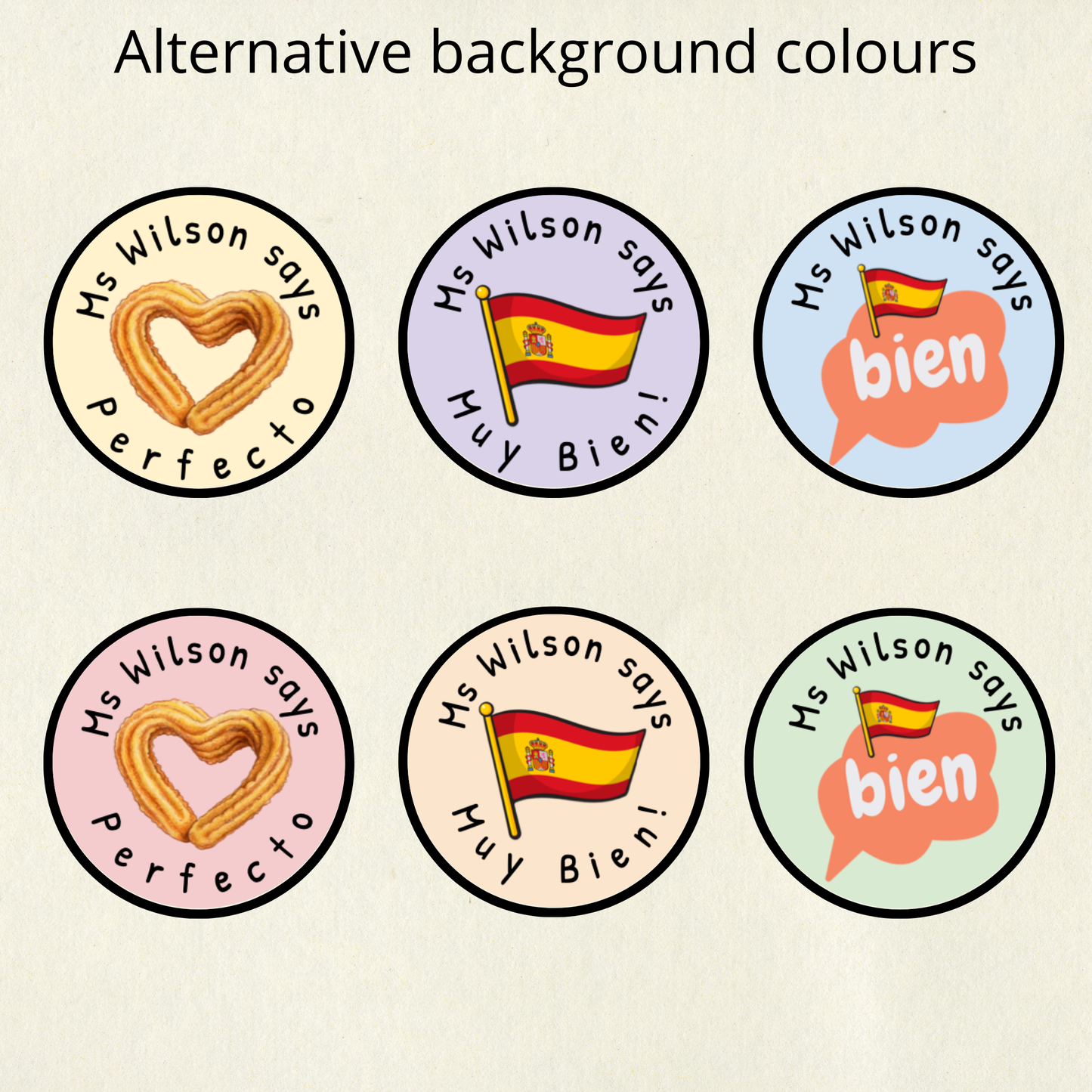 Personalised Spanish Language Reward Stickers | 6 Colours & 10 Scents | Smelly Stickers