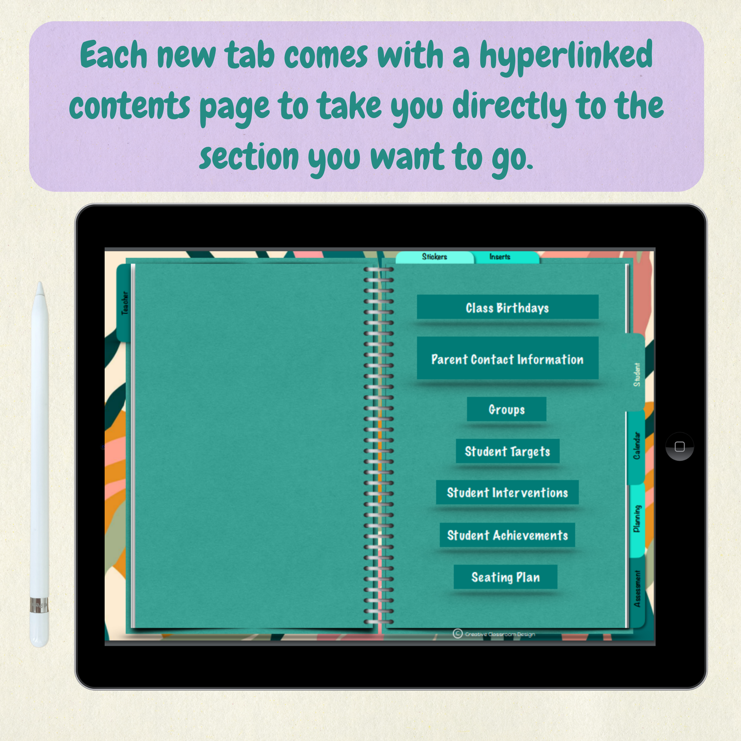 Interactive Digital Planner (Forest Green) | Undated, Reusable, Compatible with iPad & Tablets