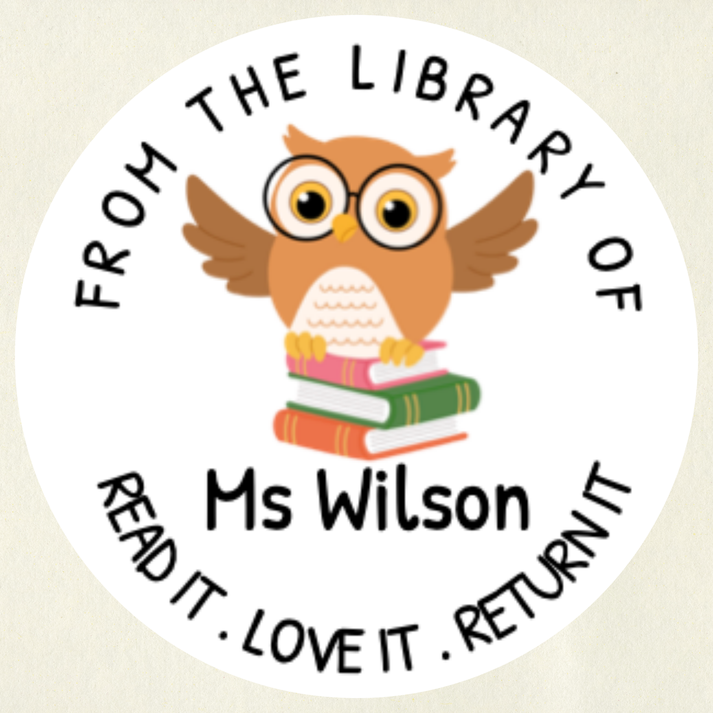 Animal Personalised Book Labels | Custom Library Stickers | 35 Stickers per Sheet