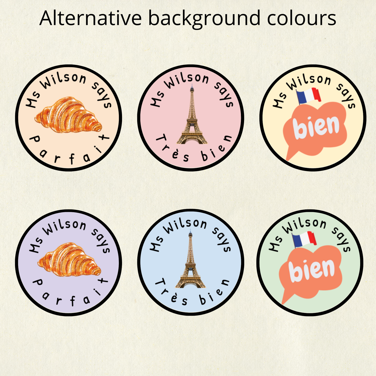 Personalised French Language Reward Stickers | 6 Colours & 10 Scents | Smelly Stickers