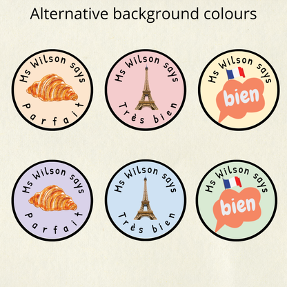 Personalised French Language Reward Stickers | 6 Colours & 10 Scents | Smelly Stickers