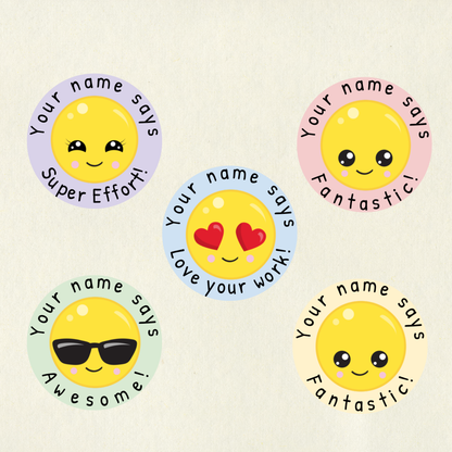 Personalised Emoji Reward Stickers | 6 Colours & 10 Scents | Smelly Stickers