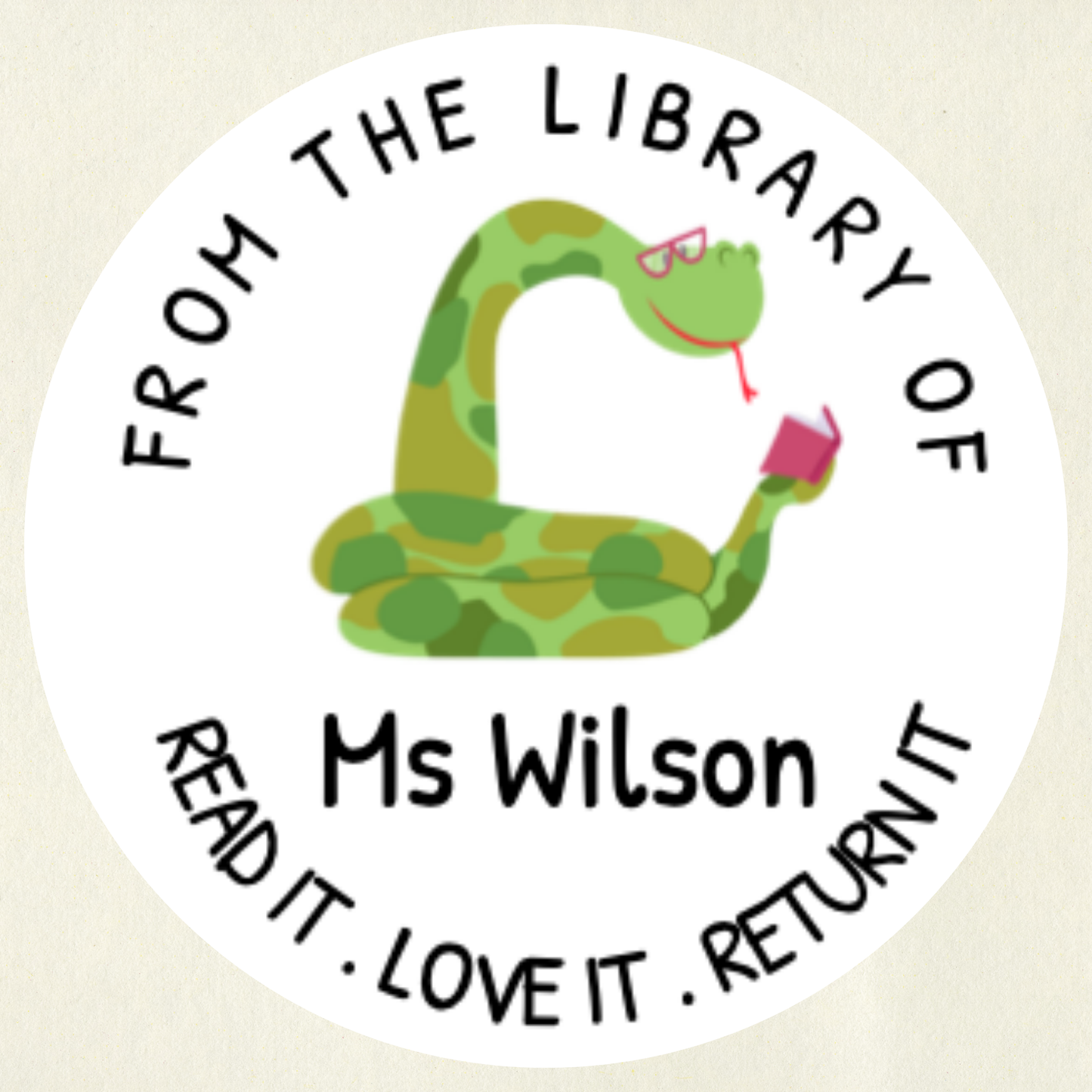 Animal Personalised Book Labels | Custom Library Stickers | 35 Stickers per Sheet