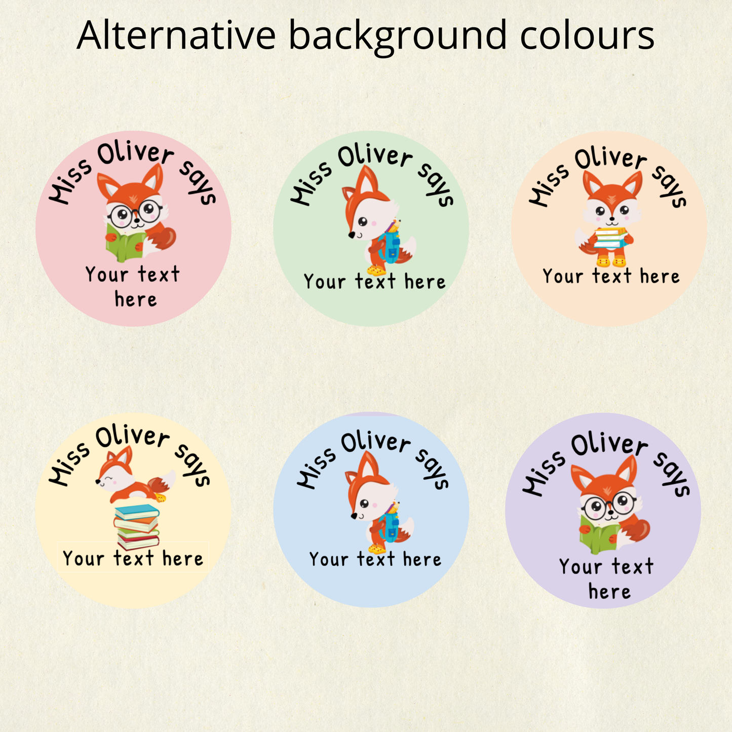 Personalised Marking Fox Stickers | 6 Colours & 10 Scents | Smelly Stickers