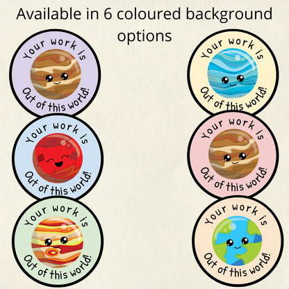 Personalised Planet Pun Reward Stickers | 6 Colours & 10 Scents | Smelly Stickers