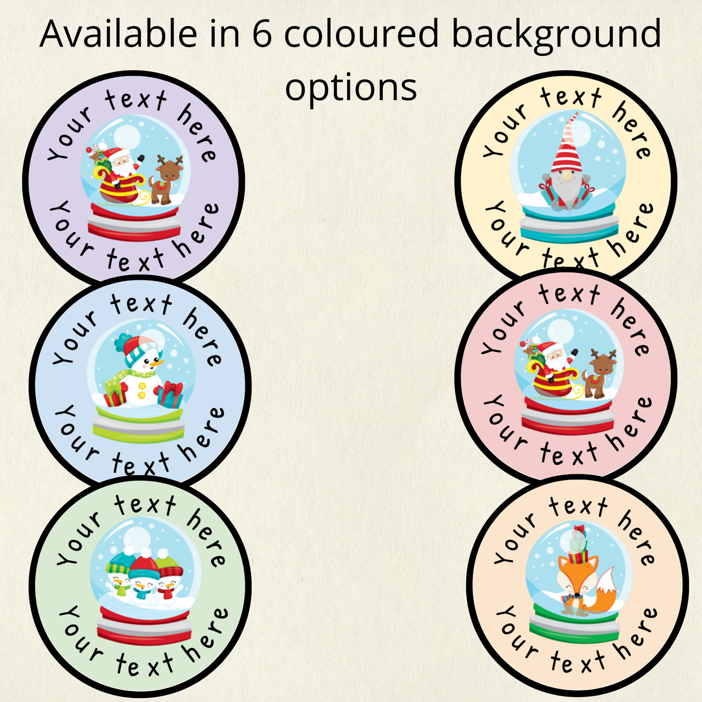 Personalised Christmas Snowglobe Reward Stickers | 6 Colours & 10 Scents | Smelly Stickers