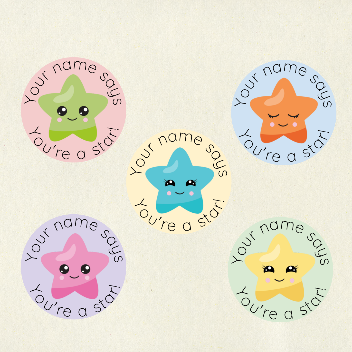 Personalised Star Reward Stickers | 6 Colours & 10 Scents | Smelly Stickers