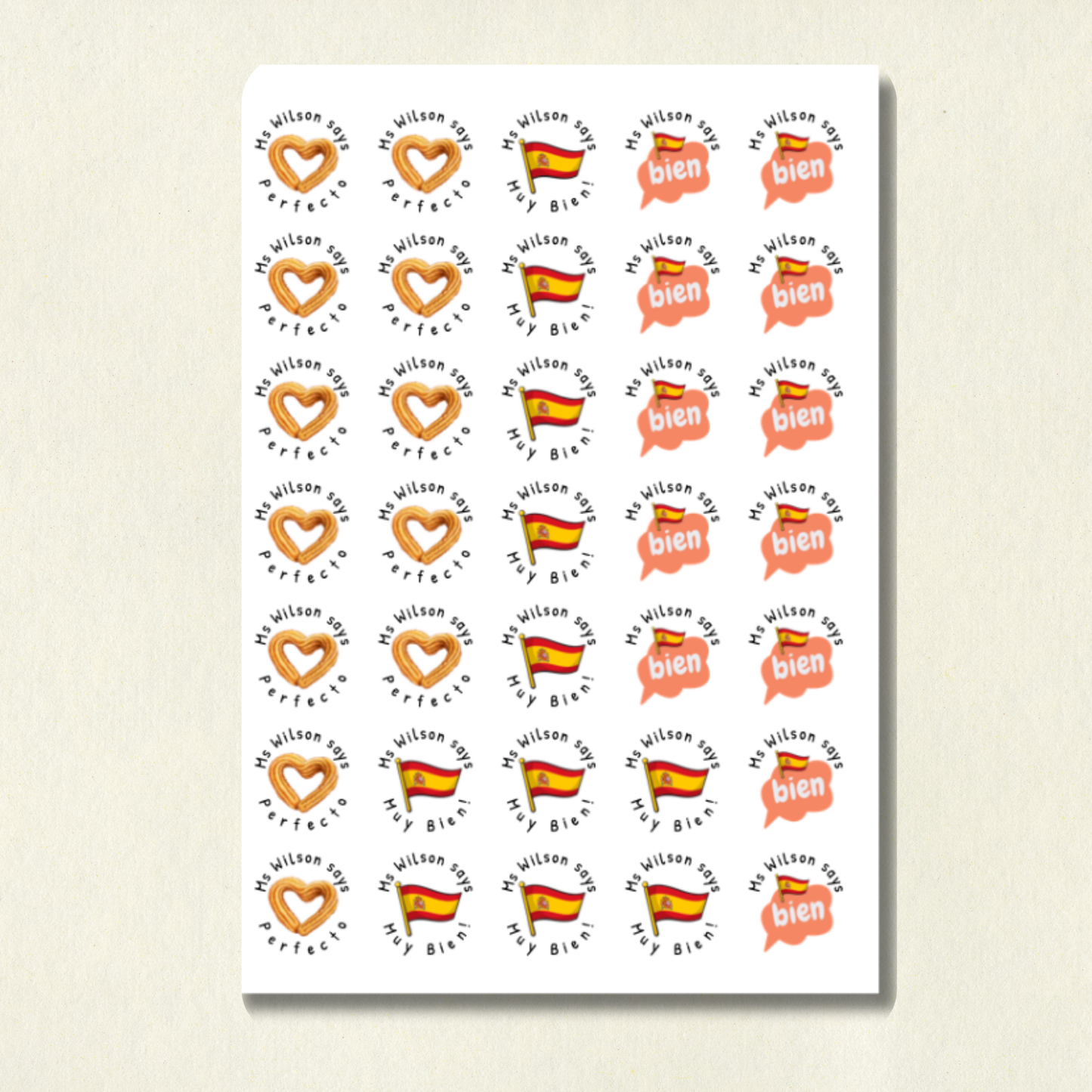 Personalised Spanish Language Reward Stickers | 6 Colours & 10 Scents | Smelly Stickers