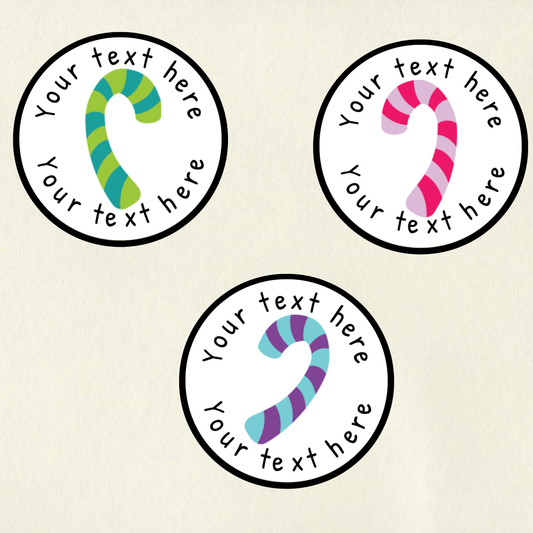 Personalised Candy Cane Reward Stickers | 6 Colours & 10 Scents | Smelly Stickers