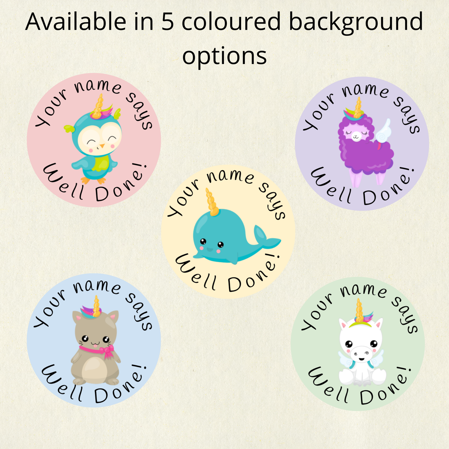 Personalised Unicorn Reward Stickers | 6 Colours & 10 Scents | Smelly Stickers