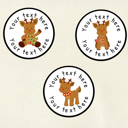 Personalised Christmas Reindeer Reward Stickers | 6 Colours & 10 Scents | Smelly Stickers