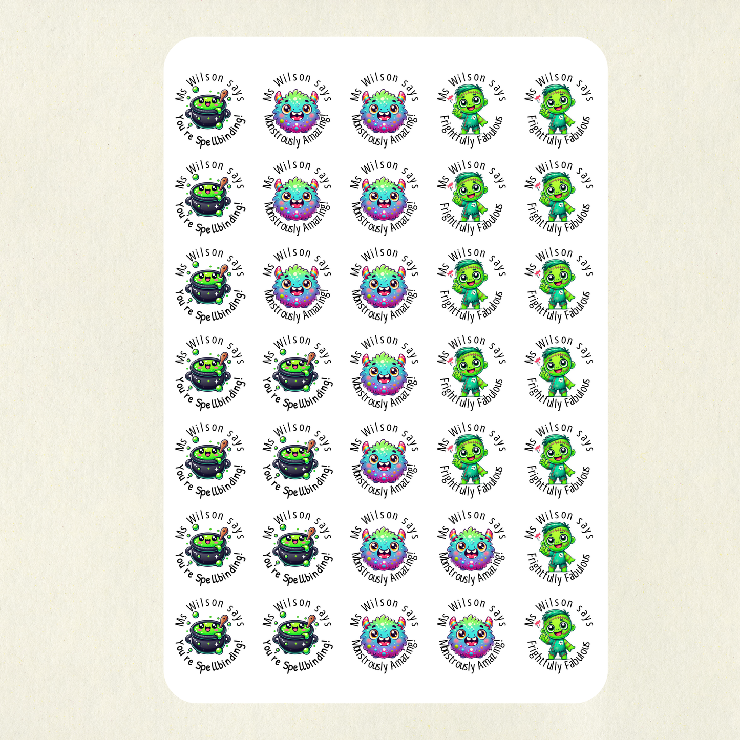 Personalised Halloween Reward Stickers (Set 3) | 6 Colours & 10 Scents | Smelly Stickers