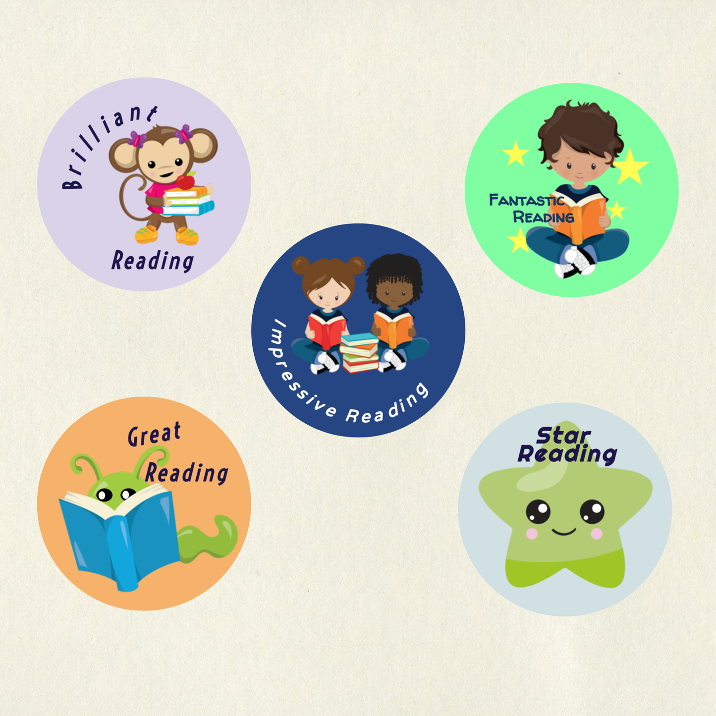 Vibrant Reading Stickers | Non-Personalised | Encouraging Reading