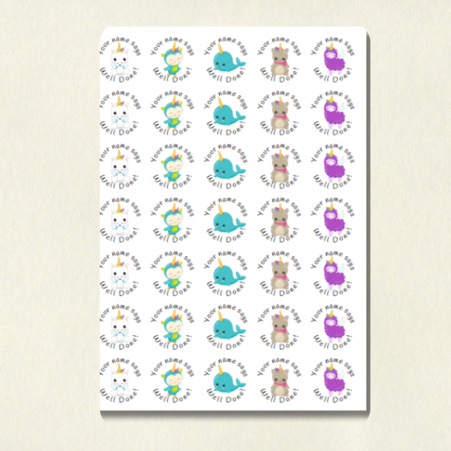 Personalised Unicorn Reward Stickers | 6 Colours & 10 Scents | Smelly Stickers